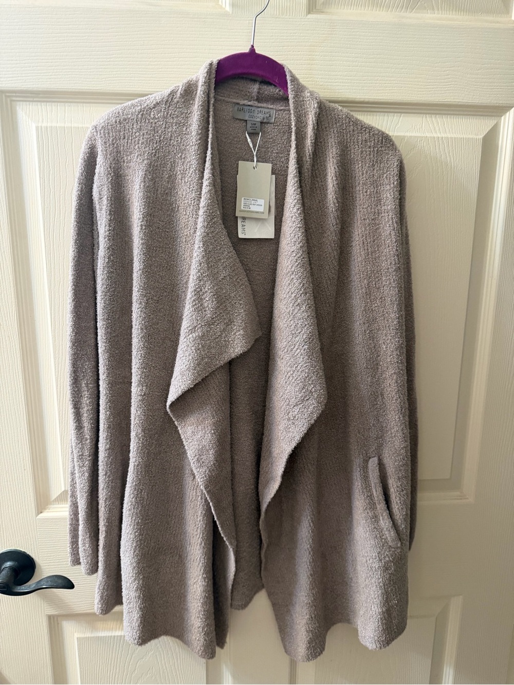 Barefoot Dreams Regular CozyChic Lite Ribbed Island Wrap Cardigan Pewter